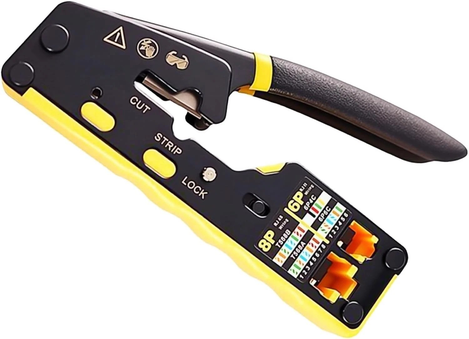 RJ45 Crimp Tool Passthrough 8P 6P RJ45 Crimper/Wire Cutter/Wire Stripper