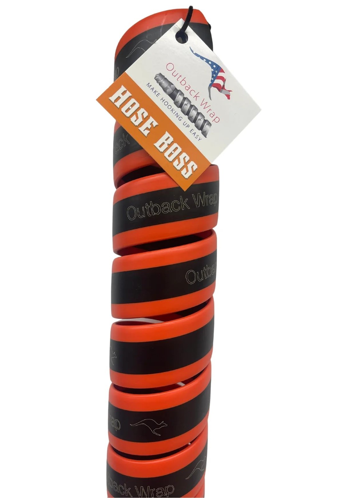 Outback Wrap Hose Boss | Hose Protector & Tagging Wrap 75mm x 4ft Orange