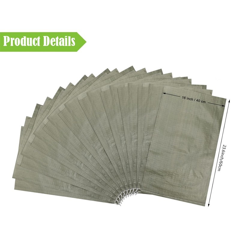 Green polyethylene sandbags 16 x 24in，for flood control/construction sites-30pcs