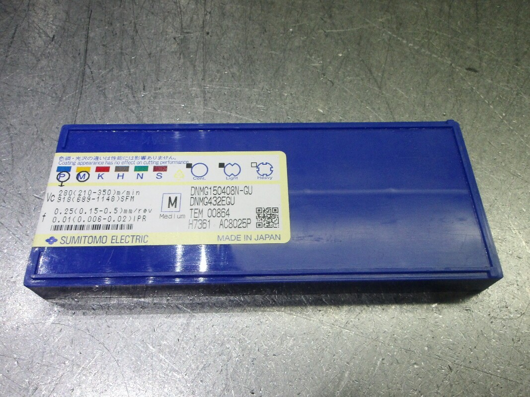 Sumitomo Carbide Inserts QTY10 DNMG432EGU/DNMG150408N-GU AC8025P (LOC586)