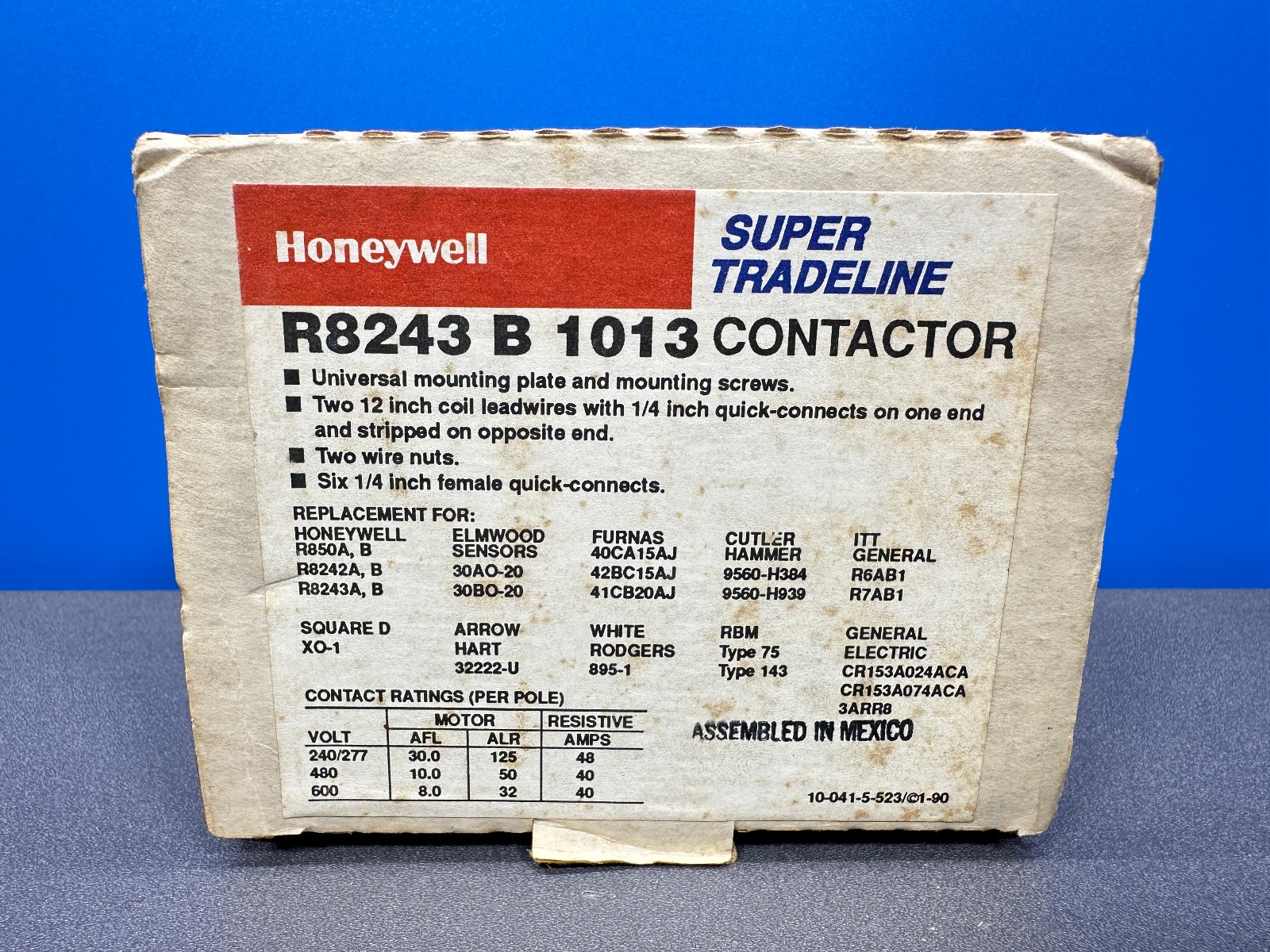 HONEYWELL R8243 B 1013 CONTACTOR SUPER TRADELINE 9031 R8243-B-1013