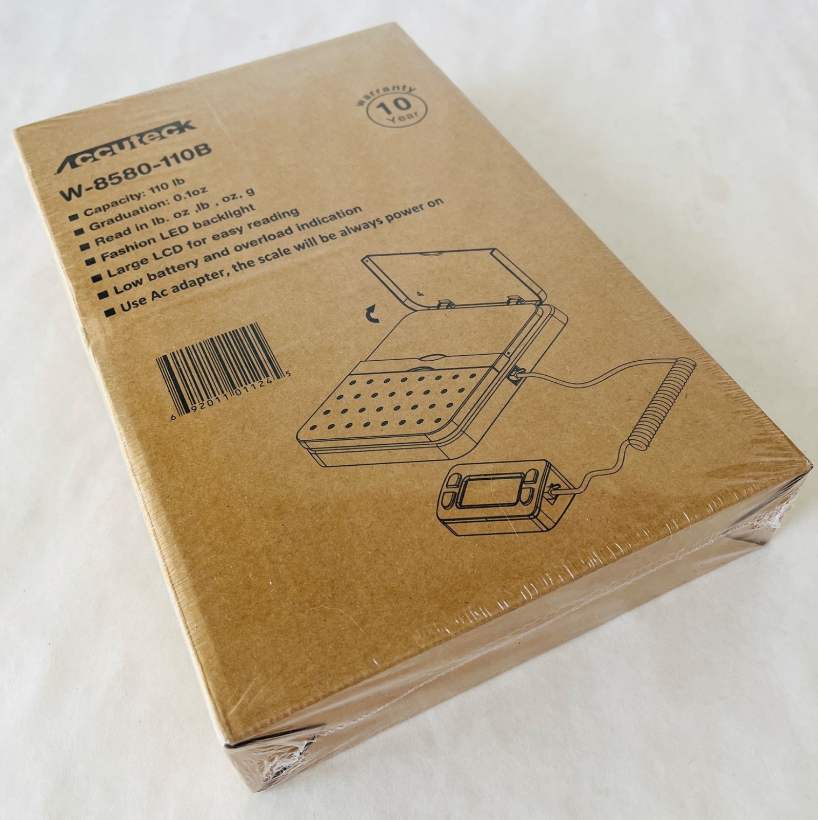 Accutec Shippro 110 lb Digital Shipping Postal Scale, Black W-8580-110B New