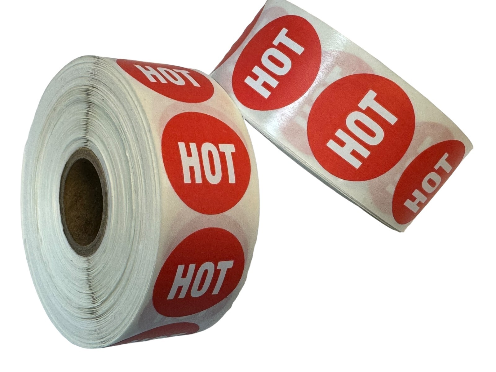 1.125 ” Round Inventory Red HOT Food Temperature Labels Stickers 1000 Per Roll