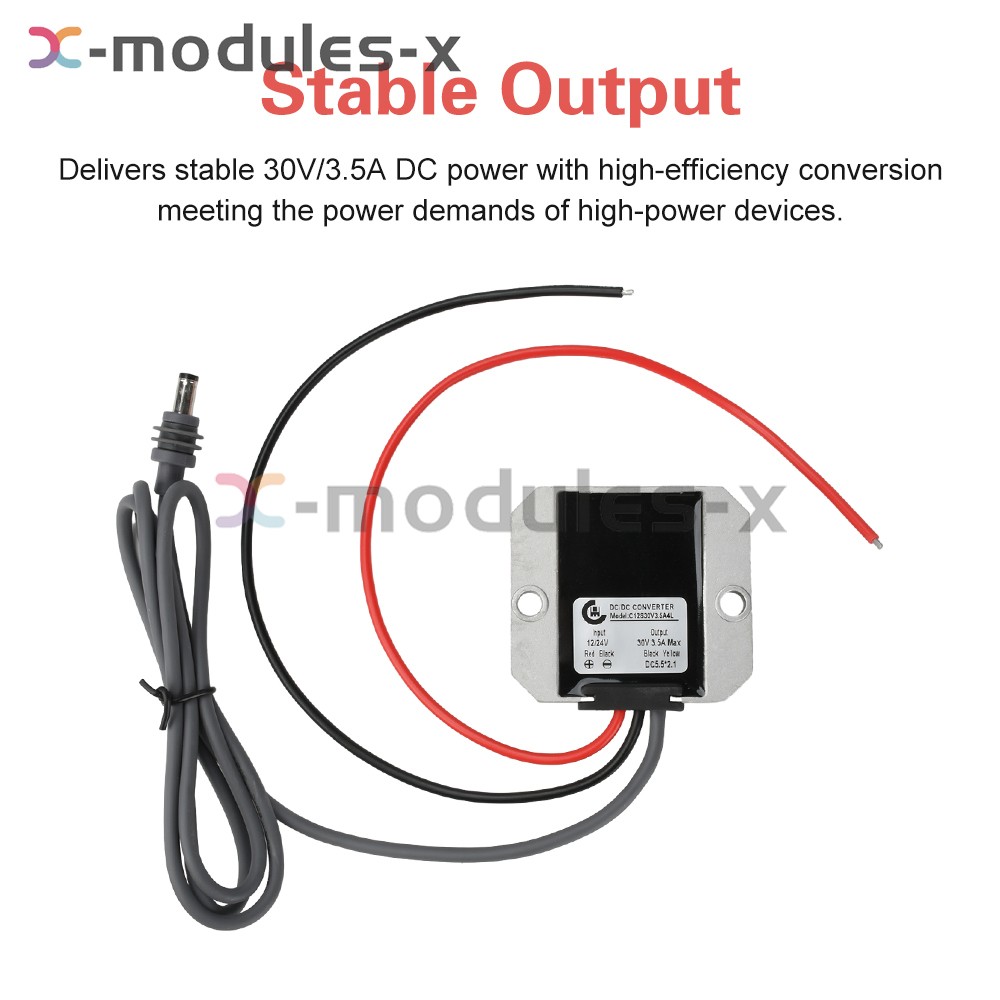 DC 12V24V to DC 30V 3.5A Power Cord Converter Boost Conversion Module Waterproof