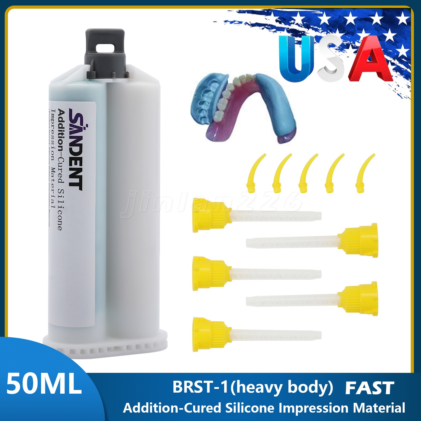 4 x Heavy Body Regular Set Dental Vinyl Polysiloxane Impression Material VPS PVS