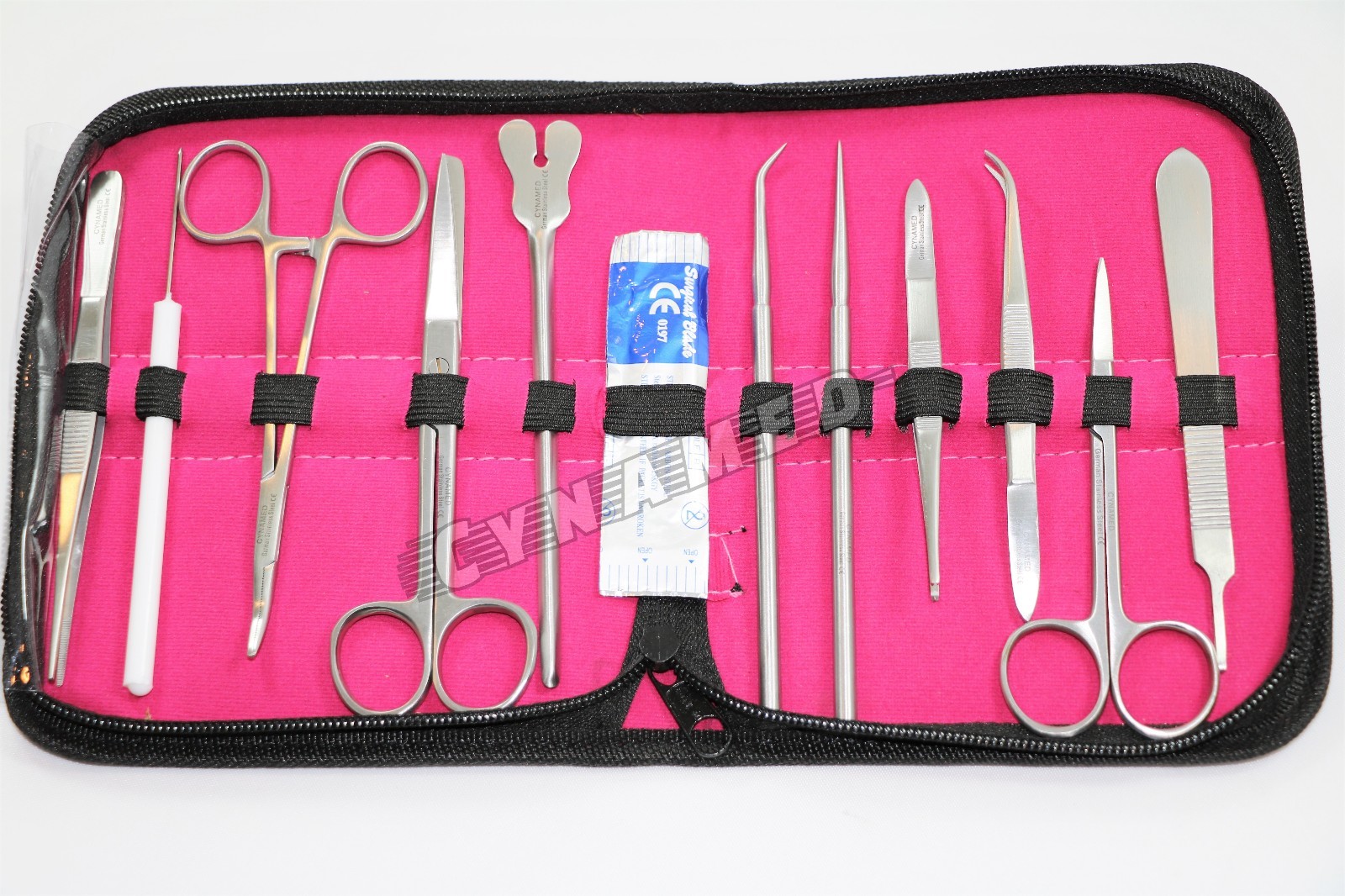 GERMAN DISSECTING KIT OF 12 PCS, SCISSORS, FORCEPS, PROBE, BLADES, NEEDLE ETC