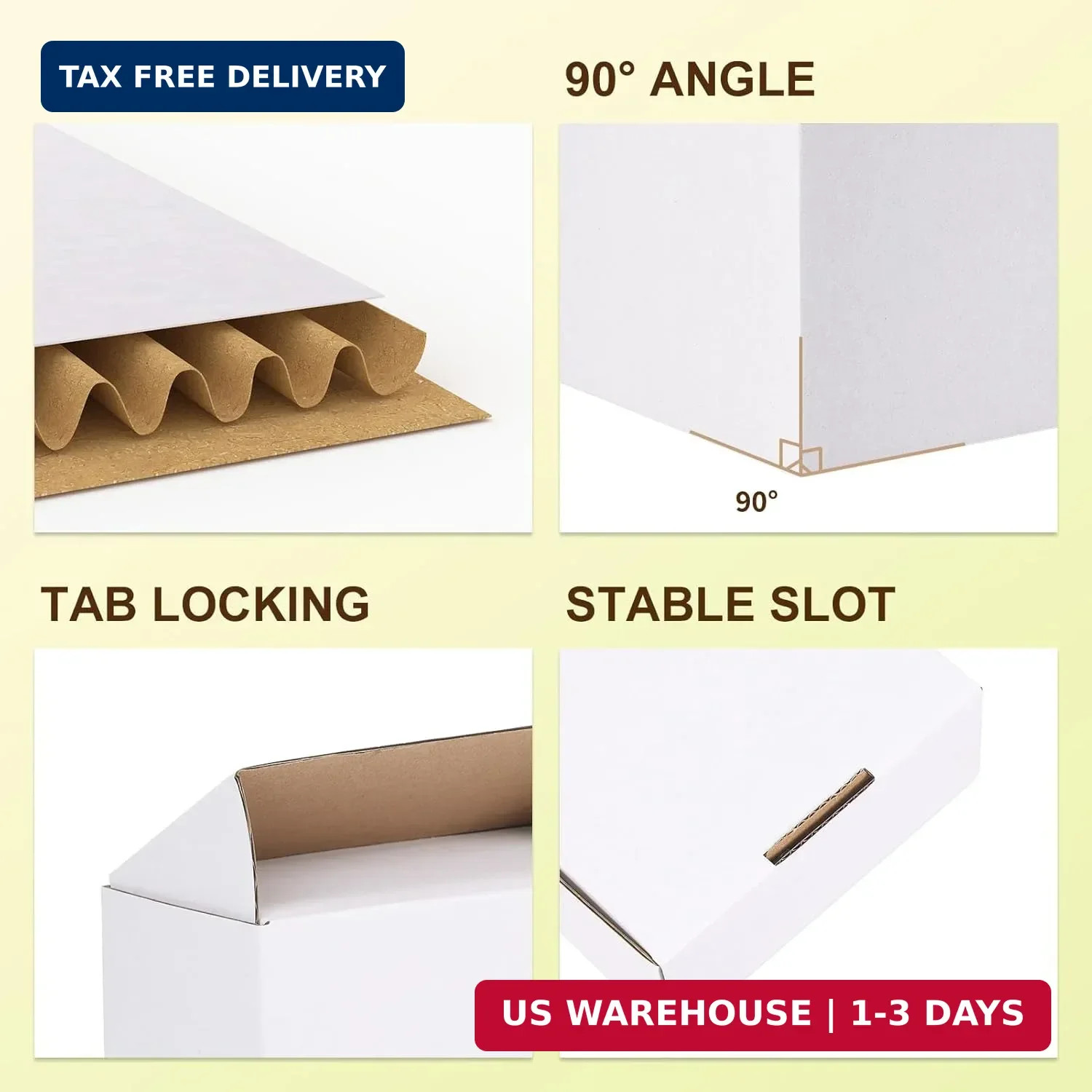 WIFTREY 7X5X2 Shipping Boxes Set of 30, 7X5X2 White Corrugated Cardboard Box for