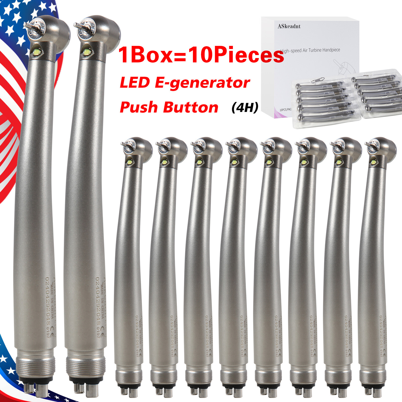KaVo Style Dental Fiber Optic LED E-generator High Speed Handpiece Turbine 4HOLE