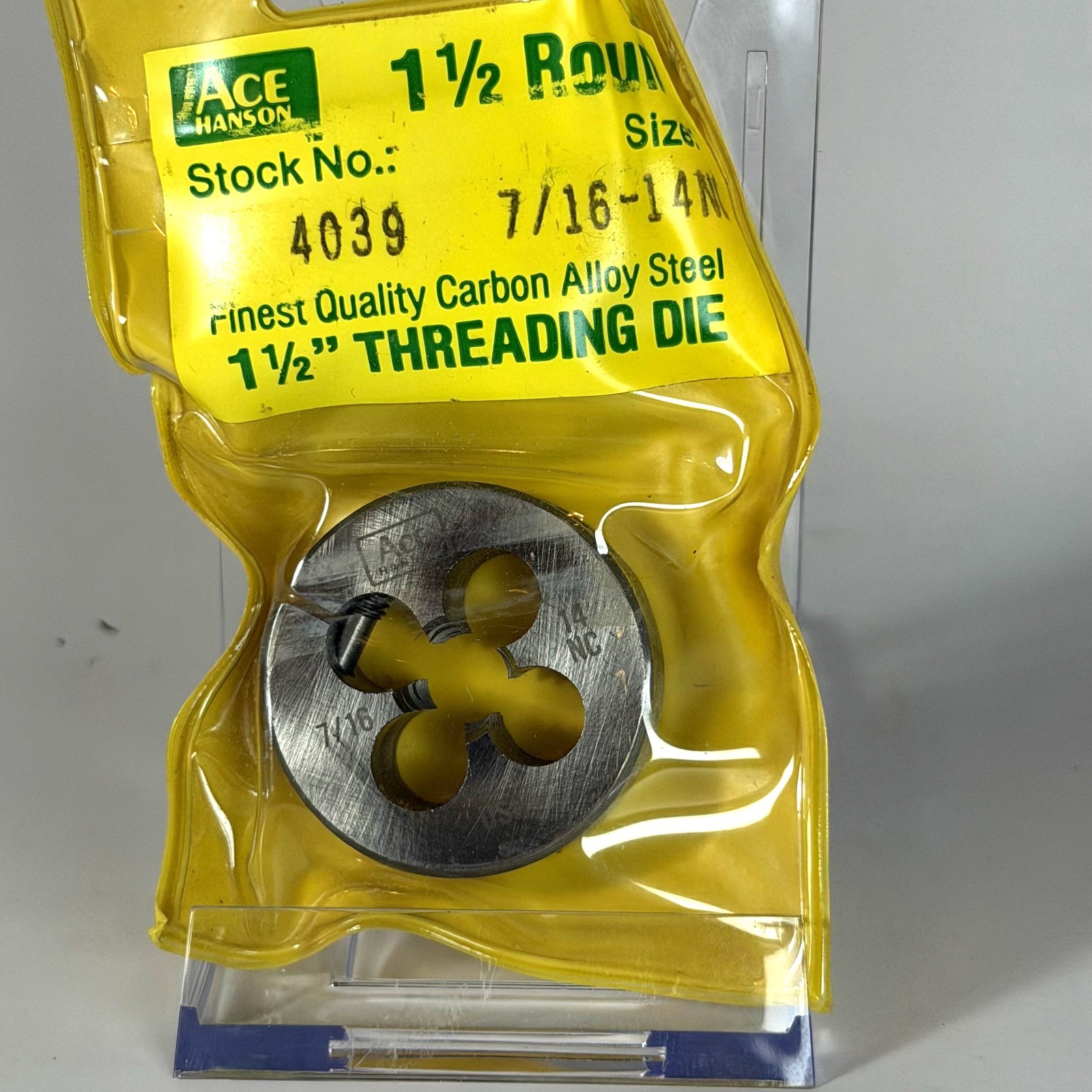 Ace Hansen 716″-14 NC Adjustable Die 1-1/2″ OD – NOS Military Surplus 4039
