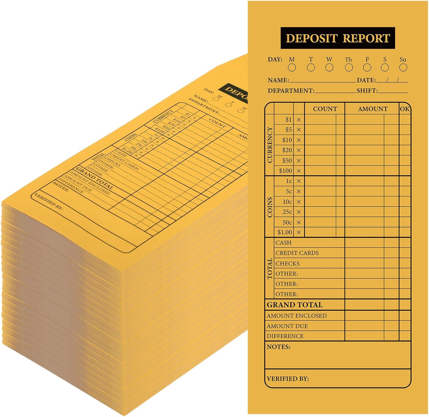 Bulk 1000 Cash Drop Envelopes for Budgeting & Small Business – Yellow Kraft