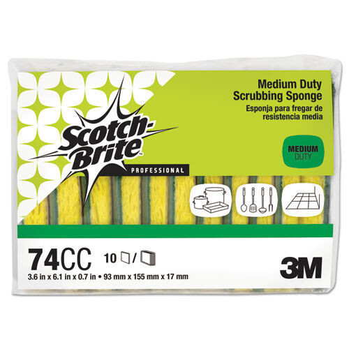 Scotch-Brite PROFESSIONAL 74CC 3.6 in. x 6.1 in. Sponge – YL/GN (10/PK) New