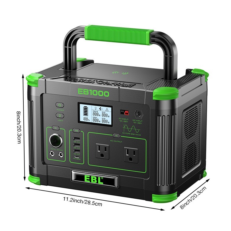 1000W 999Wh Portable Power Station Solar Charger Generator Supply Home Camping