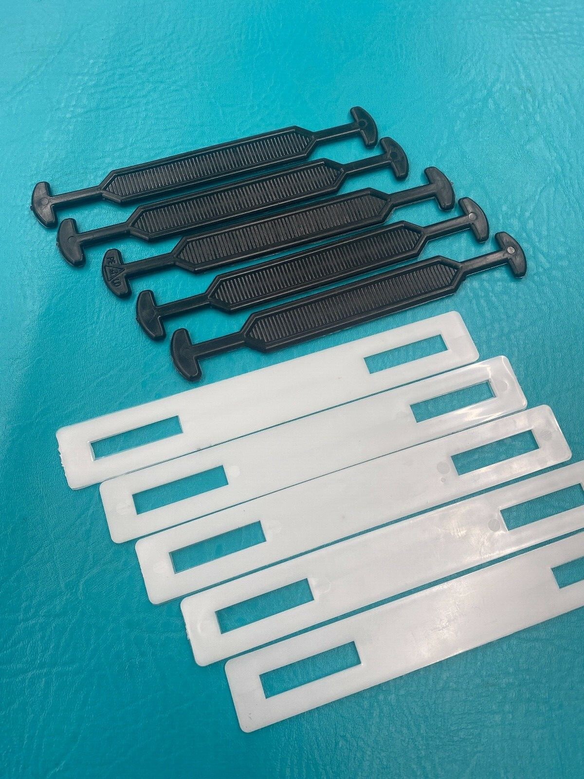 5 Heavy Duty 6.75″ Cardboard Box Handles Plastic Carry Ship 45 lbs Black W/Back