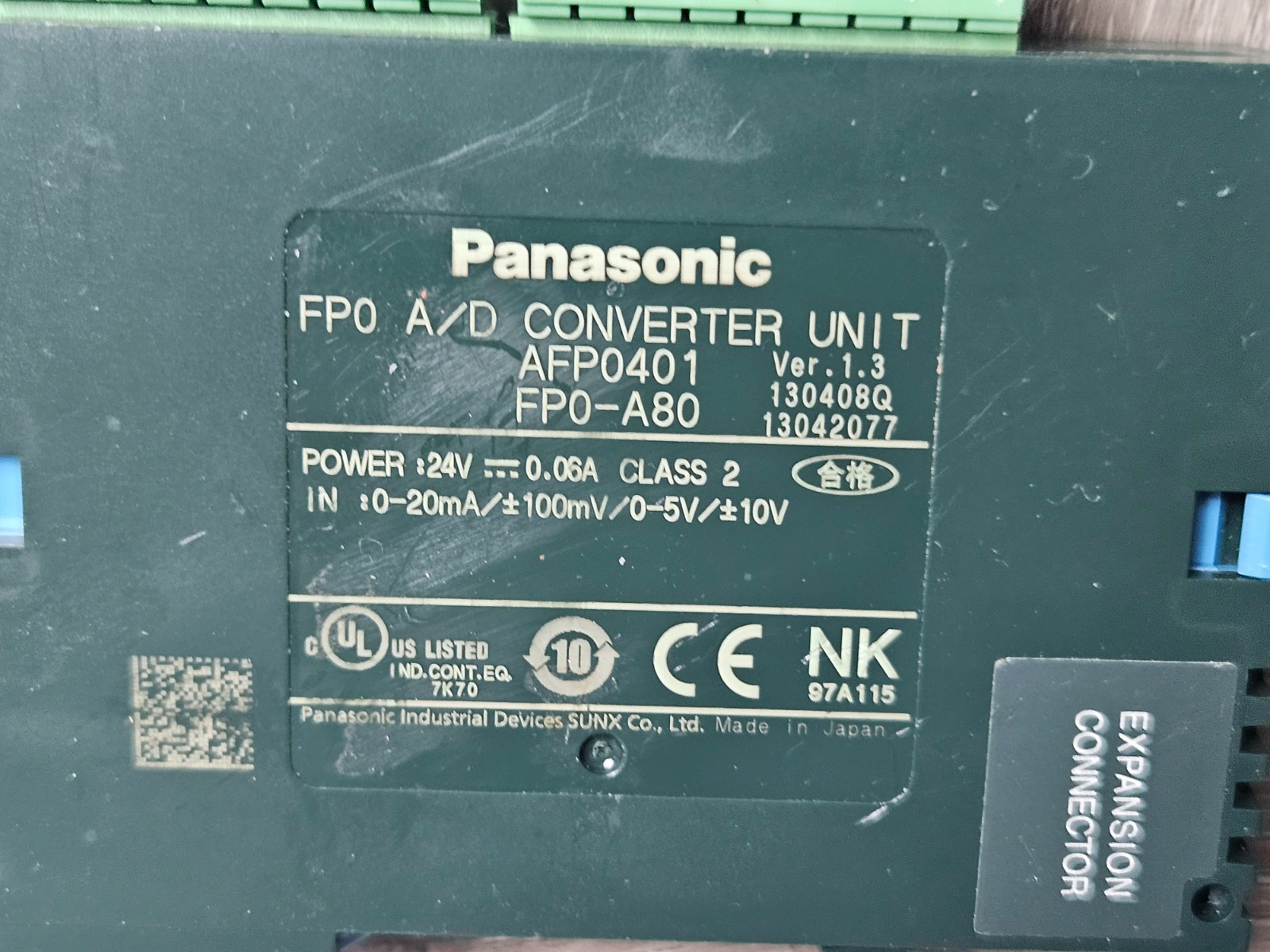 Panasonic PLC FP0-A80 FPO-A80 analog input module AFP0401