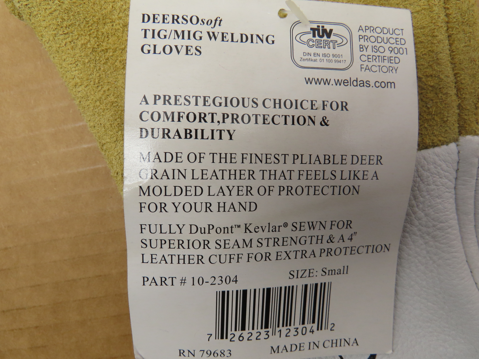 Weldas 10-2304 (2 Pair) DEERSOsoft TIG MIG Welding Gloves Made of Deerskin SMALL