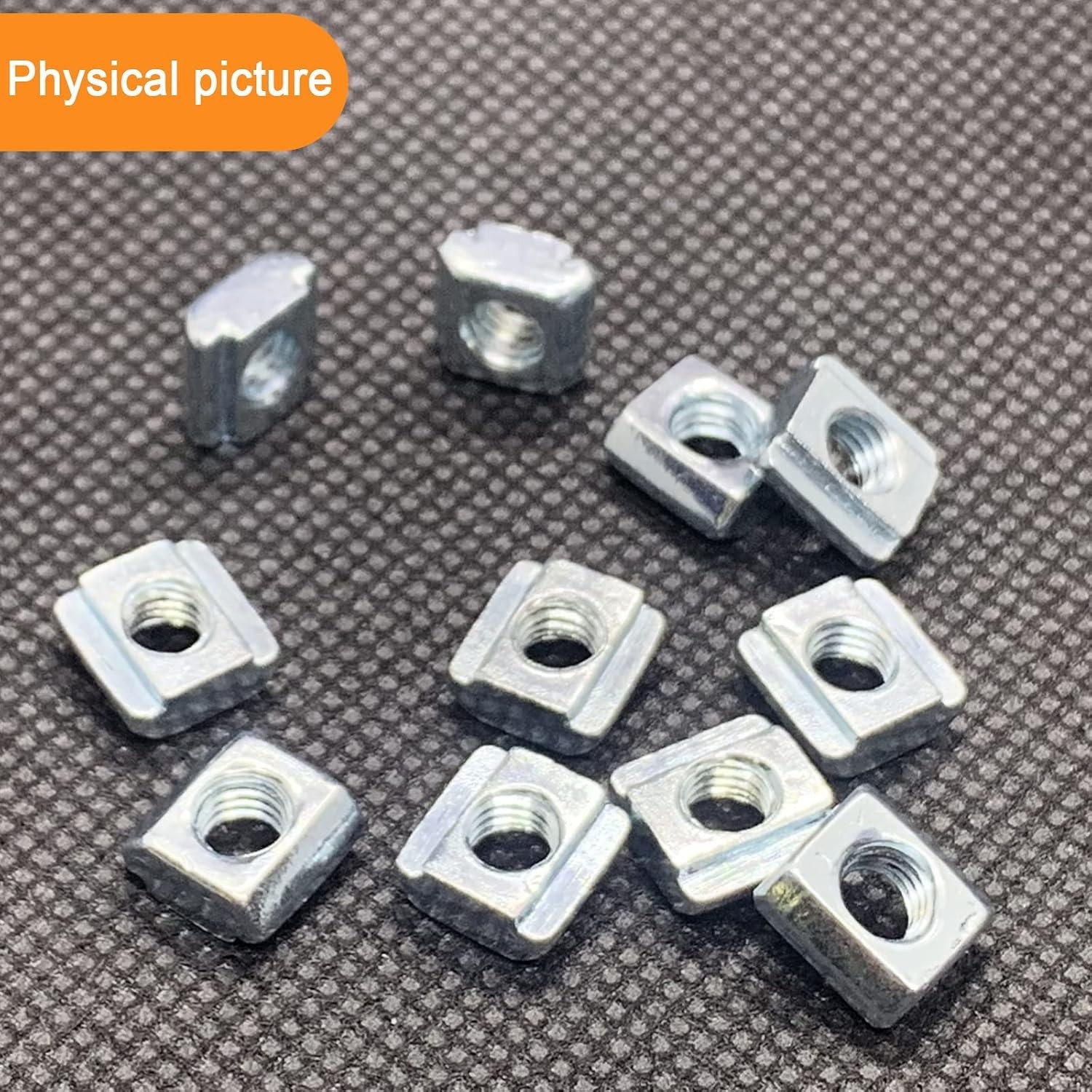 100pcs M5 Hammer Head T-Nuts – Polished Carbon Steel for T-Slot Profiles