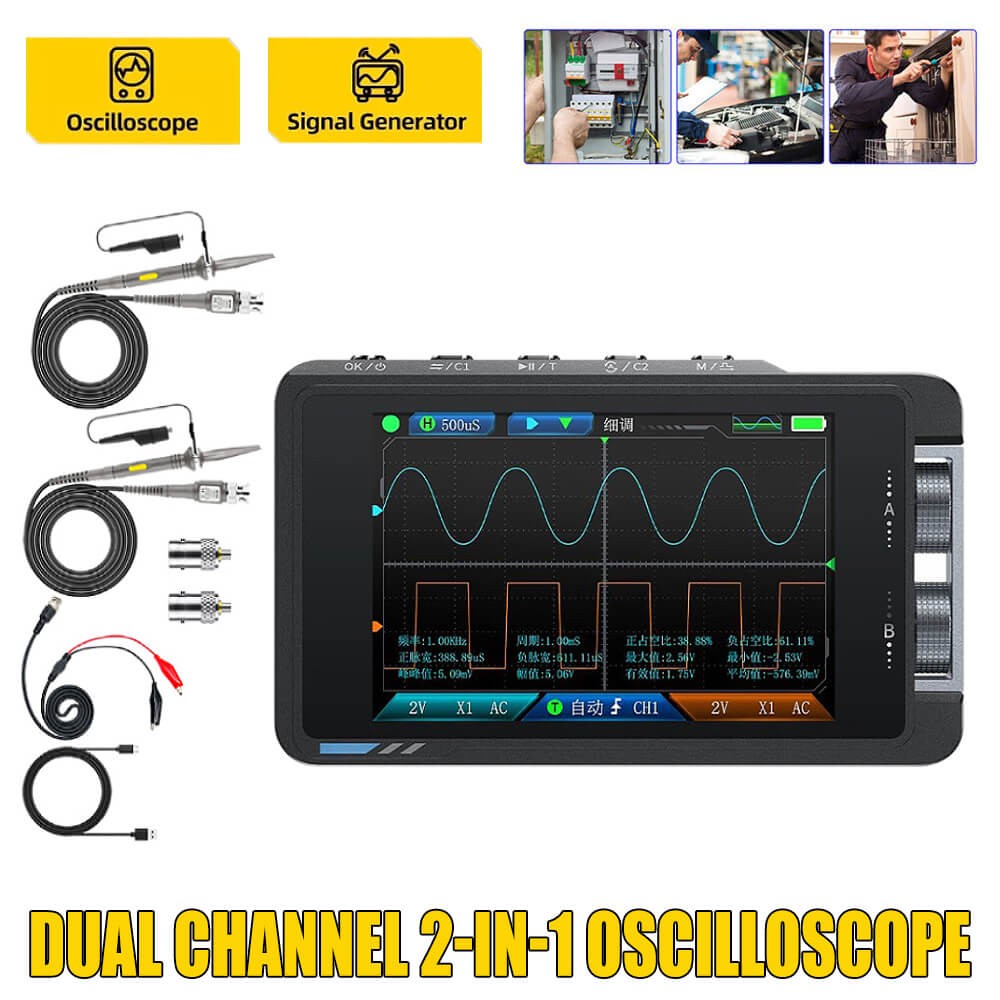 FNIRSI DS215H 2in1 Dual Channel Digital Oscilloscope Signal Generator 50MHz 250MSa/s