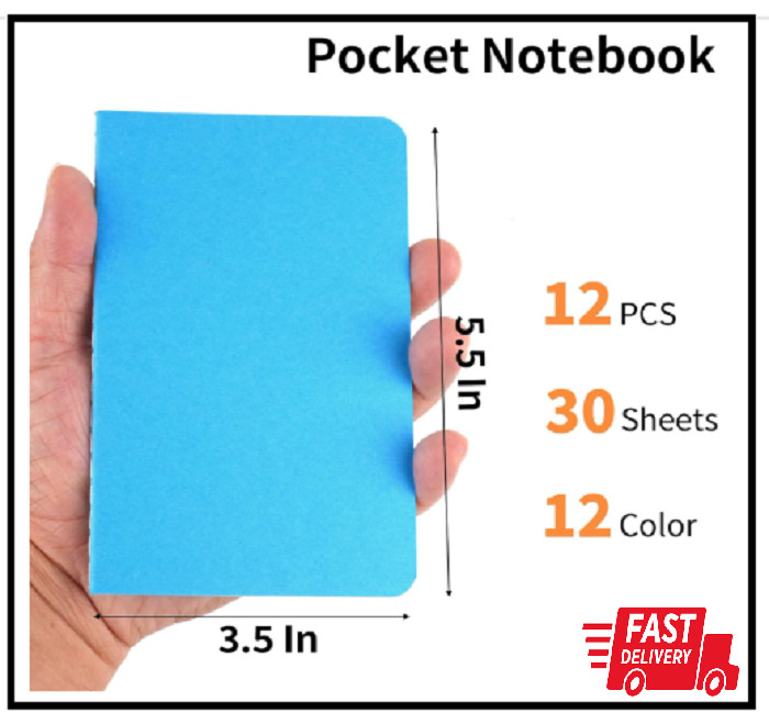 12 Pack Mini Pocket Notebook, 3.5 X 5.5 Inch Lined Small Journals for Kids, Colo