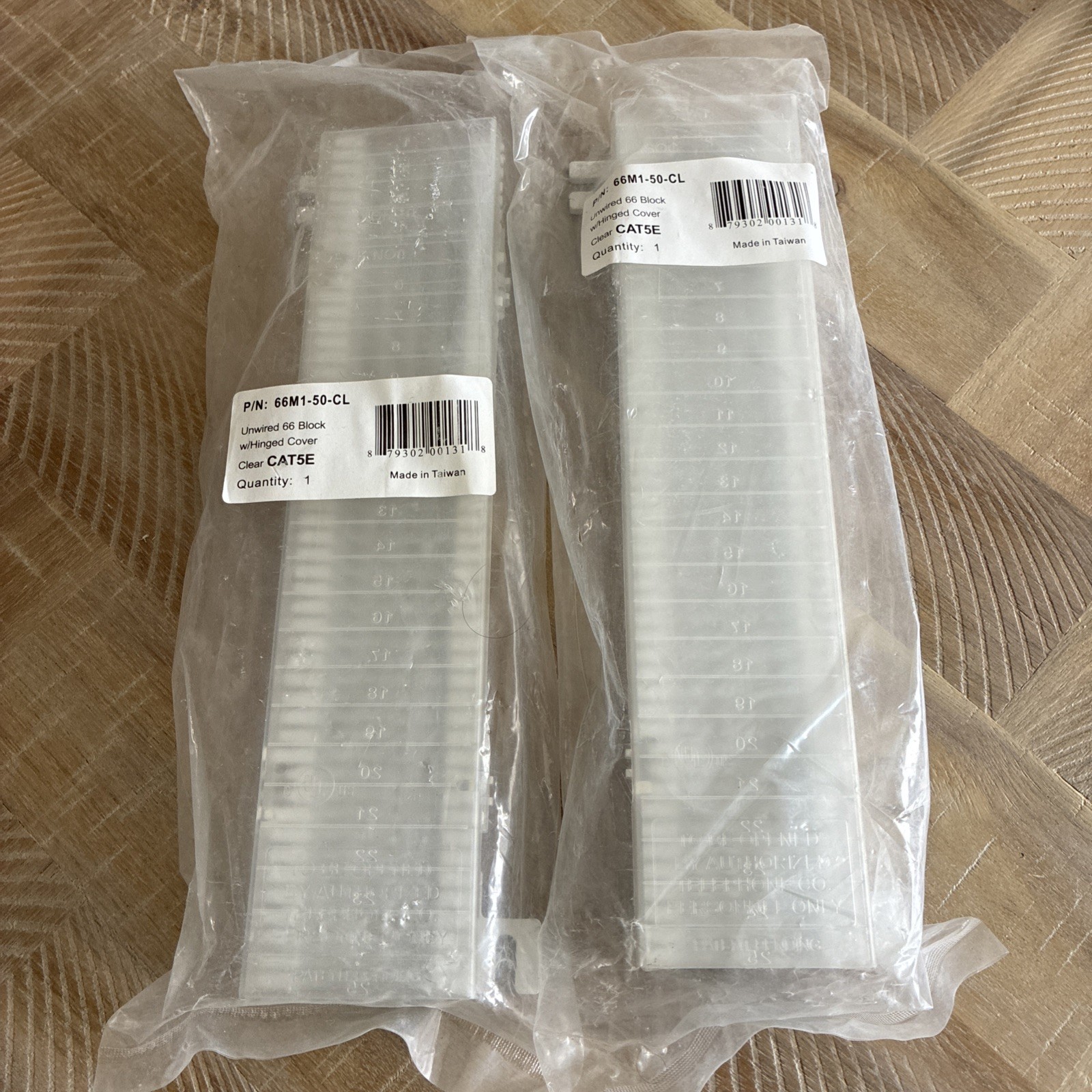 2- Dynacom 66M1-50-CL Unwired 66 Block w/ Hinged Cover Clear CAT5E