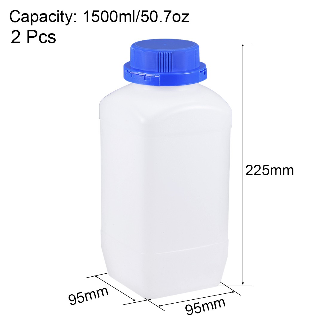 Lab Reagent Bottle Plastic,1500ml Sample Sealing Liquid Storage Container 2X