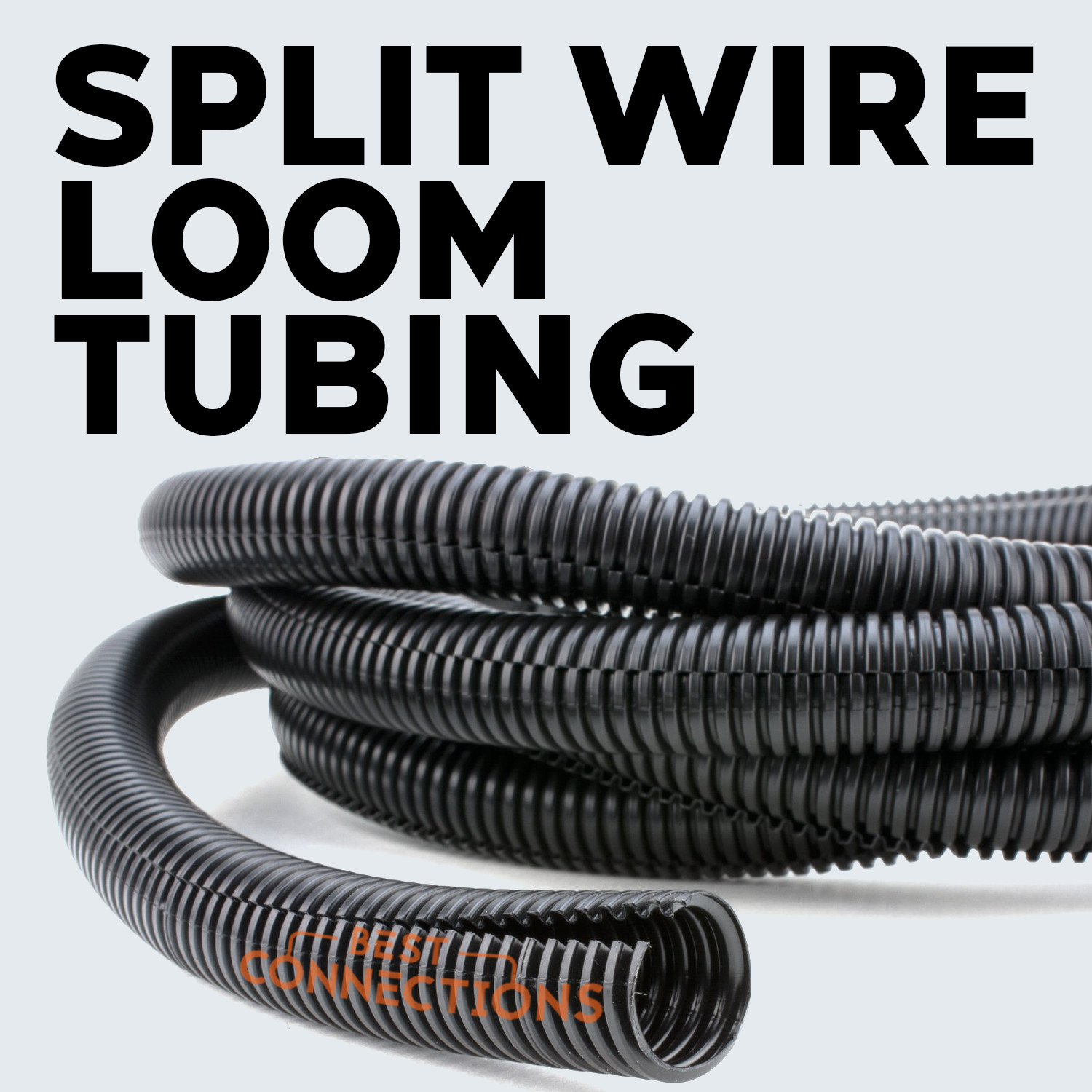 1/4″ 1/2″ 3/4″ 20 Ft Split Loom Black Wire Harness W/ 7″ Nylon Cable Ties