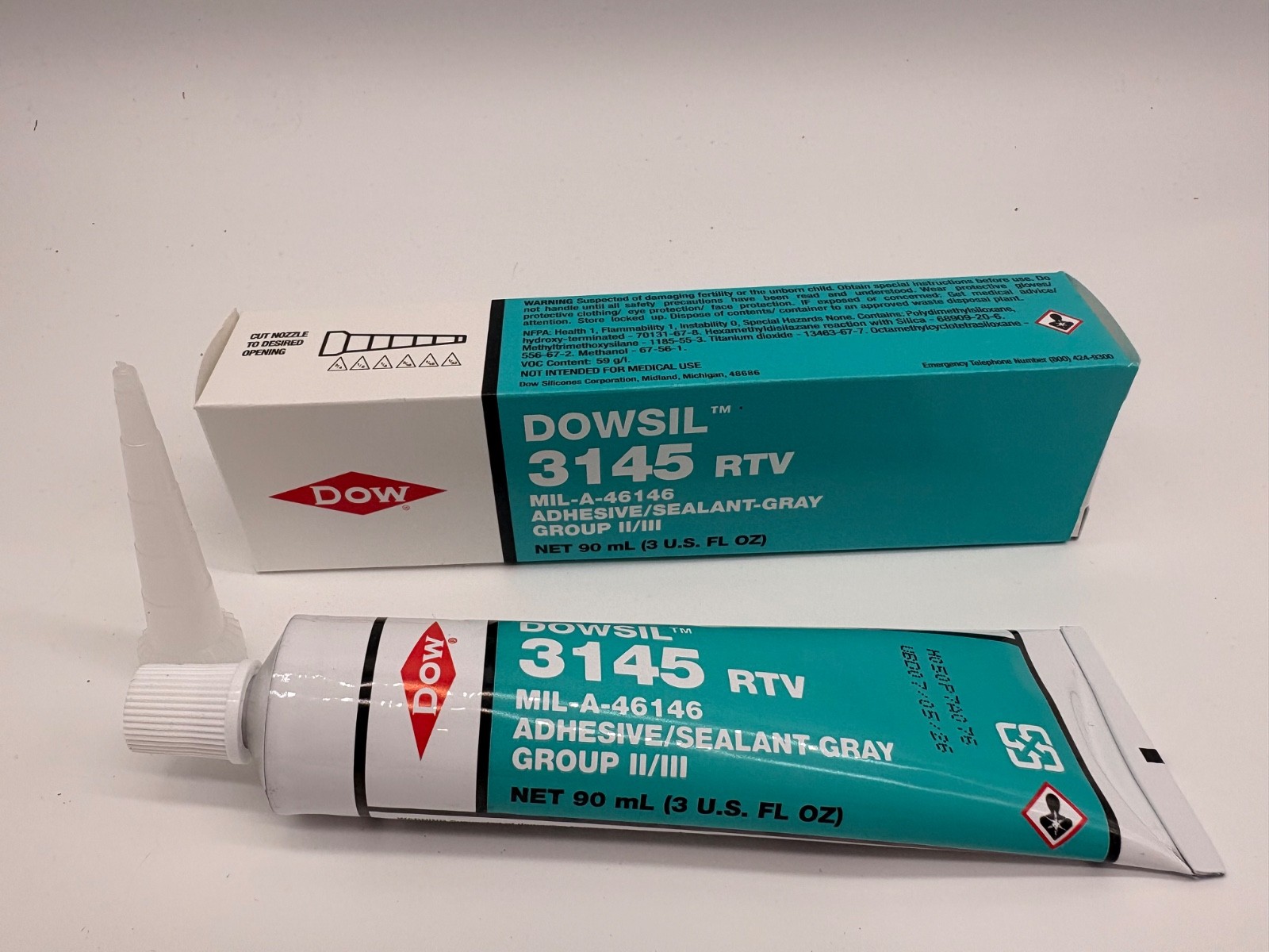 Dowsil 3145 RTV GRAY Silicone Adhesive Sealant – 90ml – EXPIRED 7/5/26