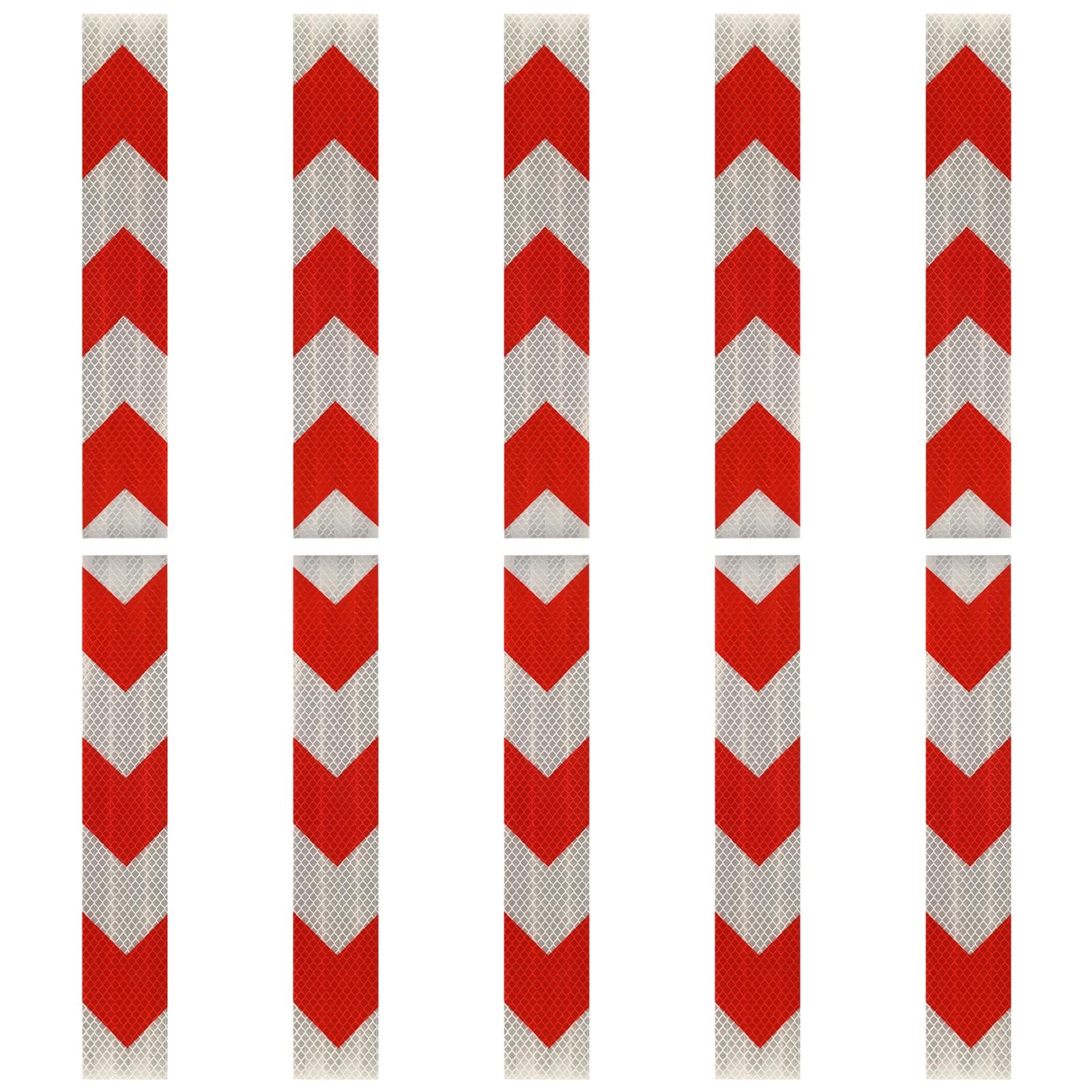 Reflective Arrow Tape Red & White 2″ x 11.8″ -10 Pcs Outdoor Waterproof Consp…