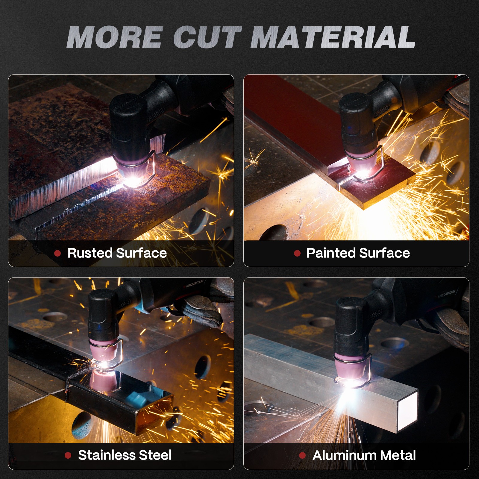 ARCCAPTAIN 55A Plasma Cutter Non-Touch Pilot Arc High-Frequency 120/240V DIGITAL