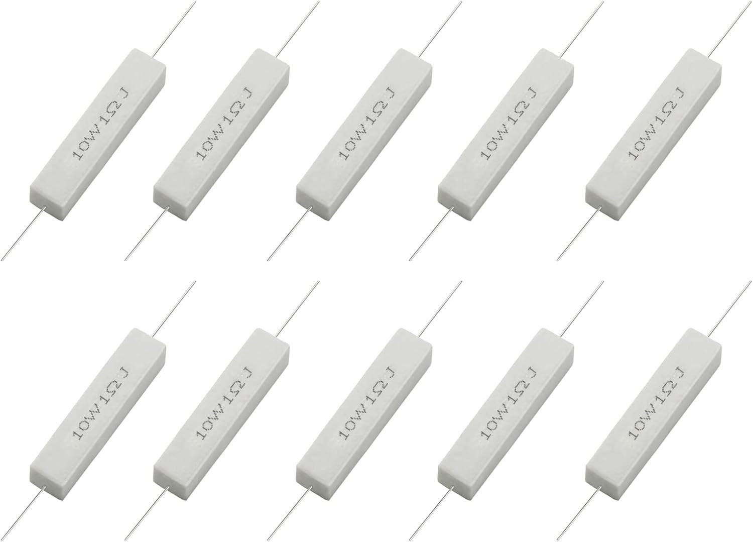 10PCS 10W 1 Ohm Ceramic Resistor, Power Resistor Assortment Cement Resistor K…