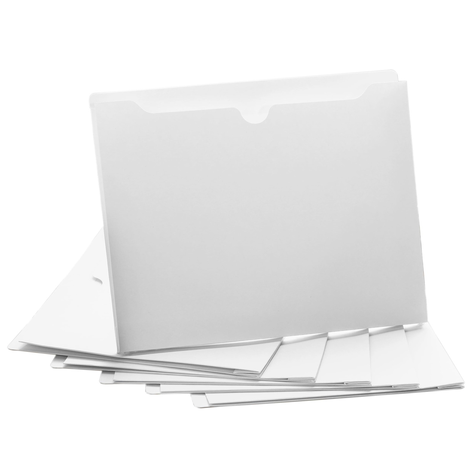 6 PCS White File Jackets Reinforced StraightCut Tab Fits 2 Inch Expansion
