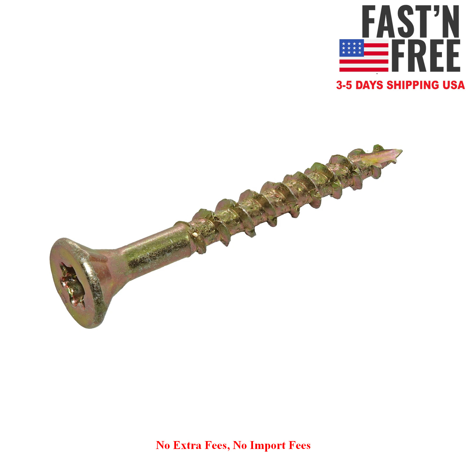 Grip-Rite #8 x 1-5/8 in. Star Drive Gold Construction Wood Screw 10 lb, NEW USA