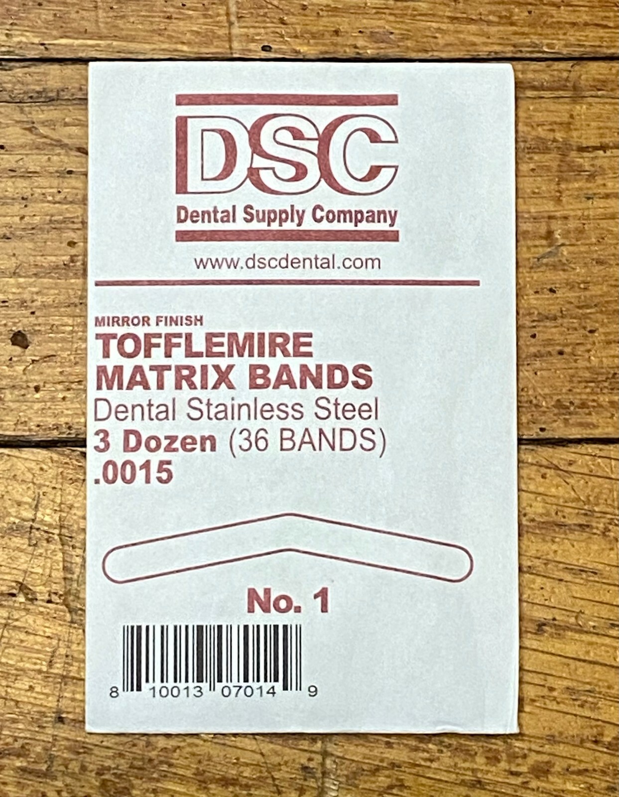 #1 Adult Matrix Bands ONLY Tofflemire size .0015″ Authentic Tofflemire 36 pieces