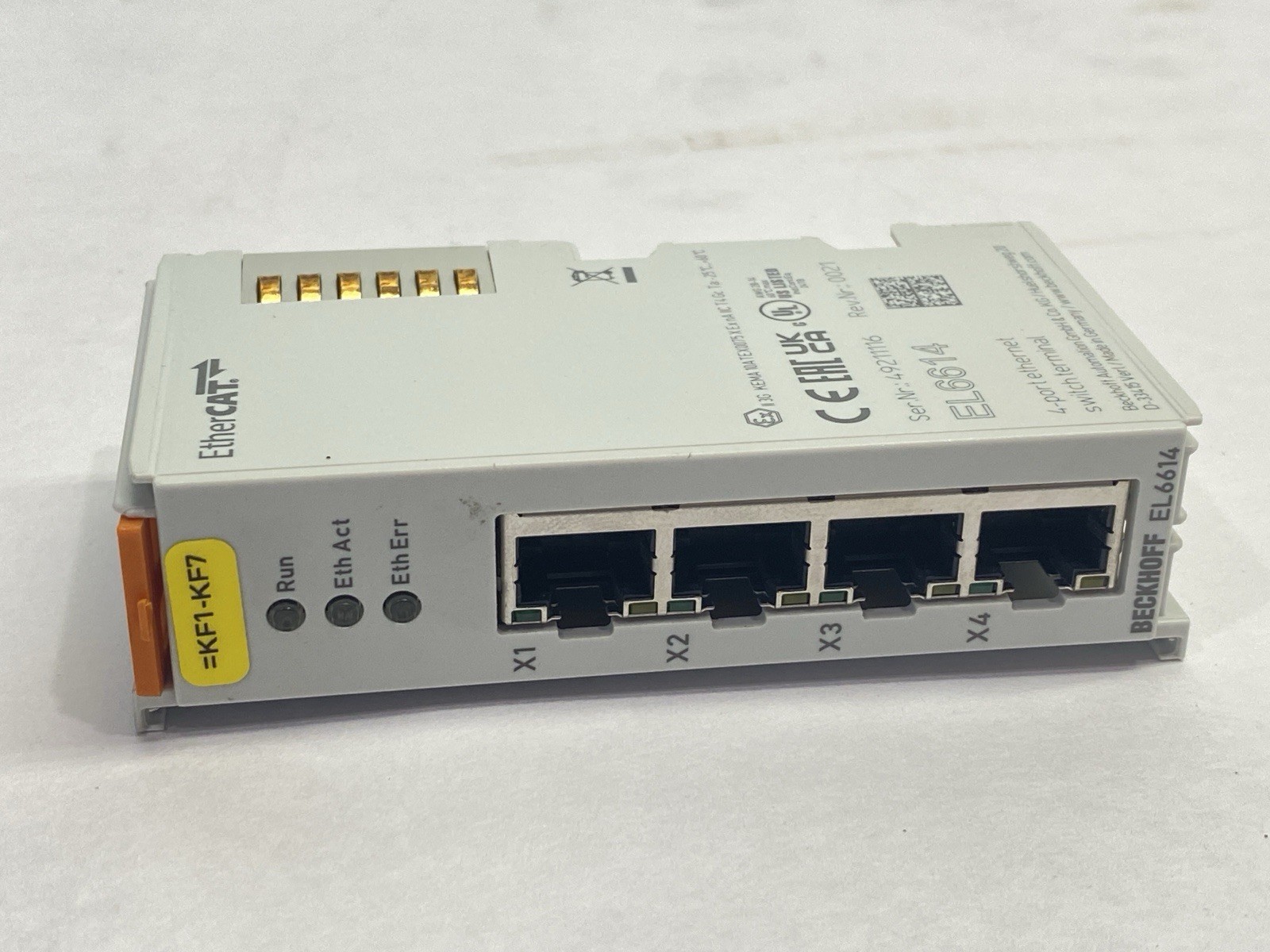 Beckhoff EL6614 EtherCAT Terminal 4-Port Ethernet Switch Communication Interface