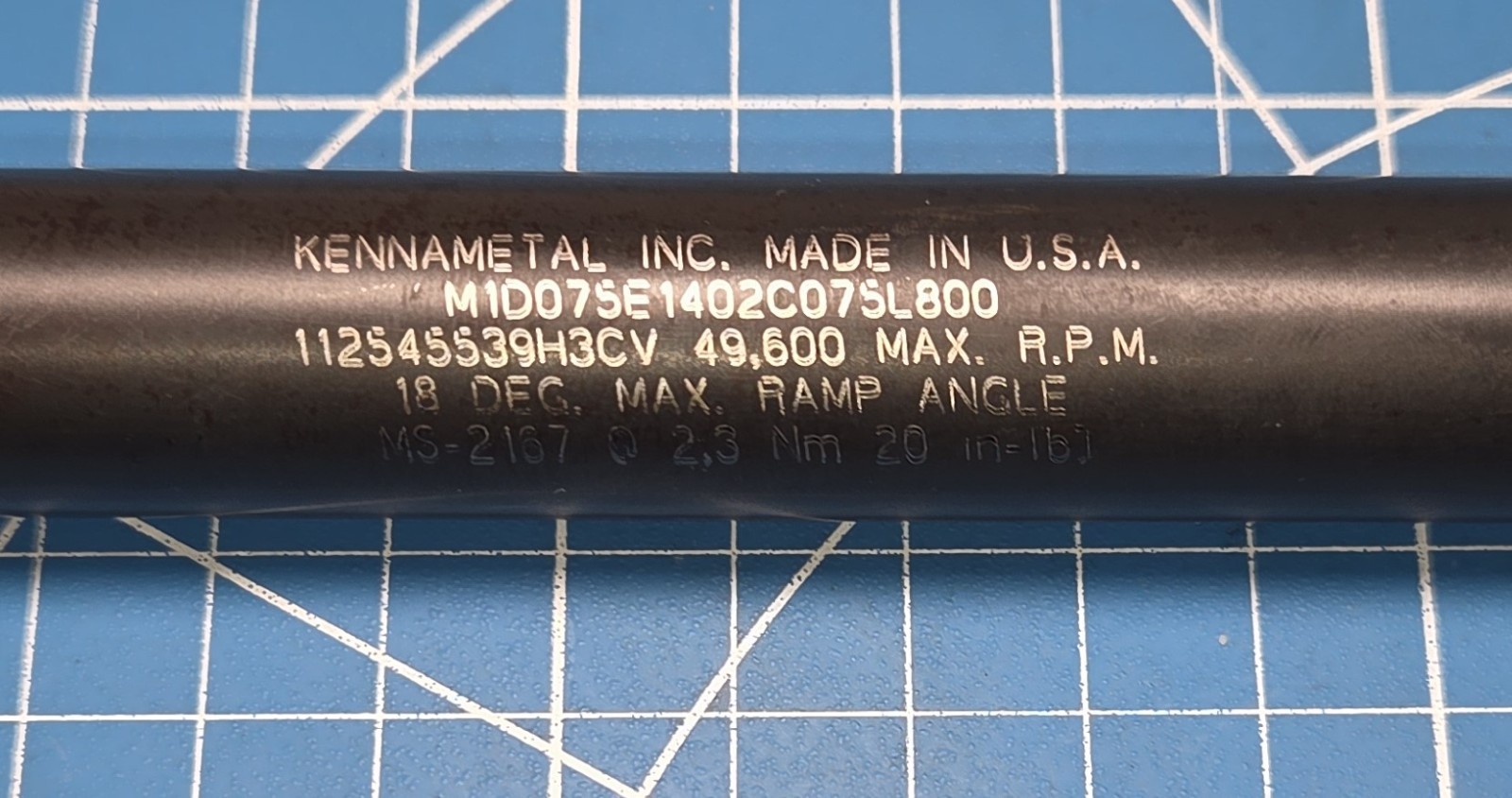 Kennametal 3/4″ Diameter Indexable Mill 1-14 LOIS M1D075E1402C075L800