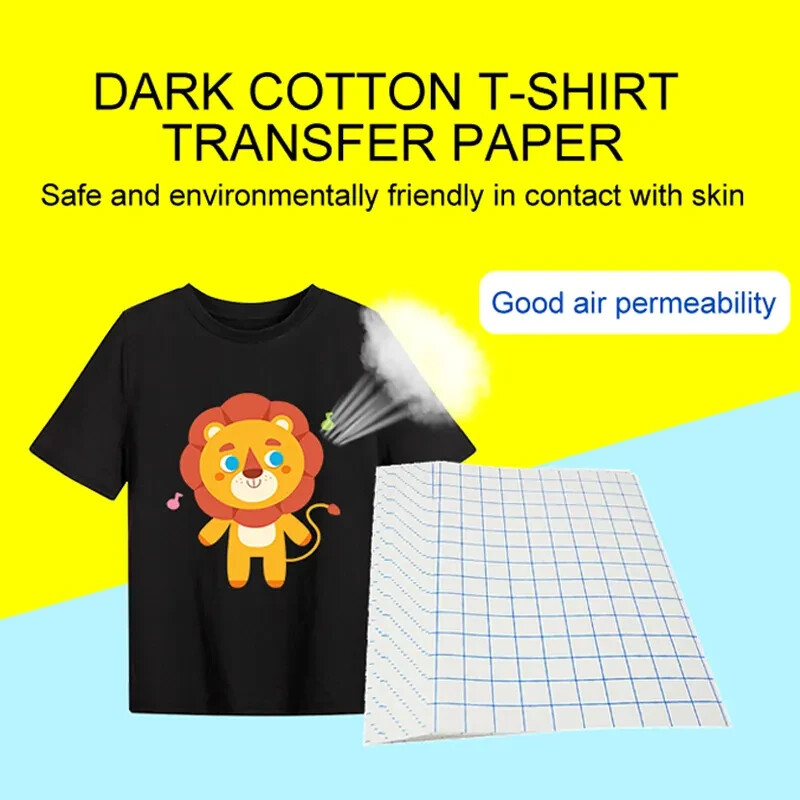 50 Sheets 8.5″x11″ DARK Iron On Printable Heat Transfer Paper Cotton Fabrics