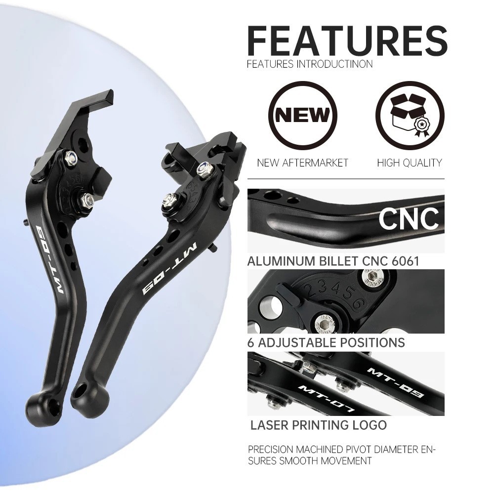 2025 Short Brake Clutch Lever For YAMAHA MT-07 MT07 MT-09 MT09 Tracer
