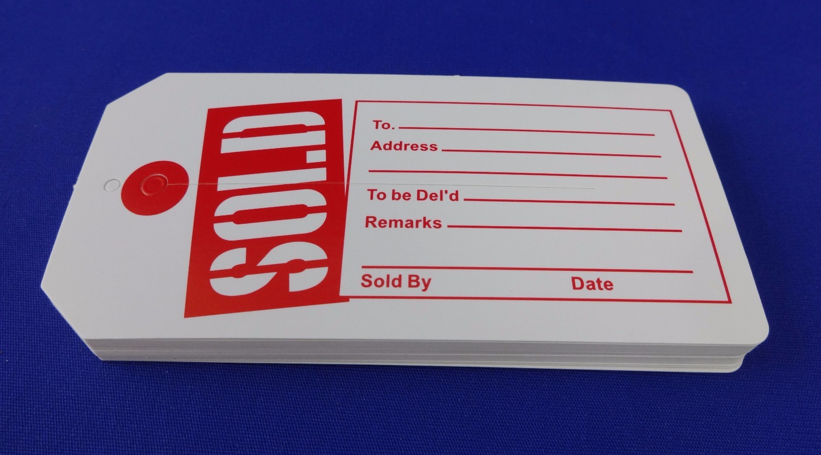 Sold Tags with Slit Merchandise Price Tags Red / White New
