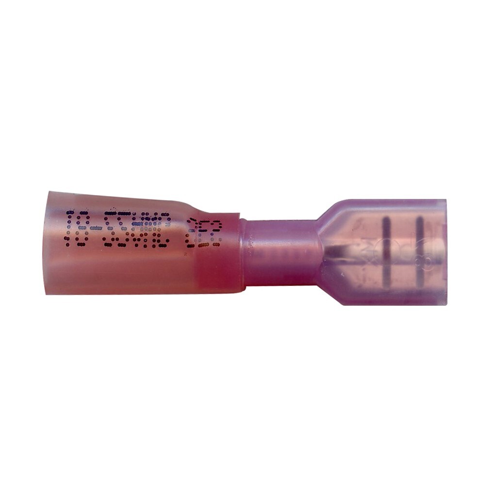 Heat Shrink Crimp Female Quick Disconnect 22-18 Gauge .250 Tab – 10 Pack