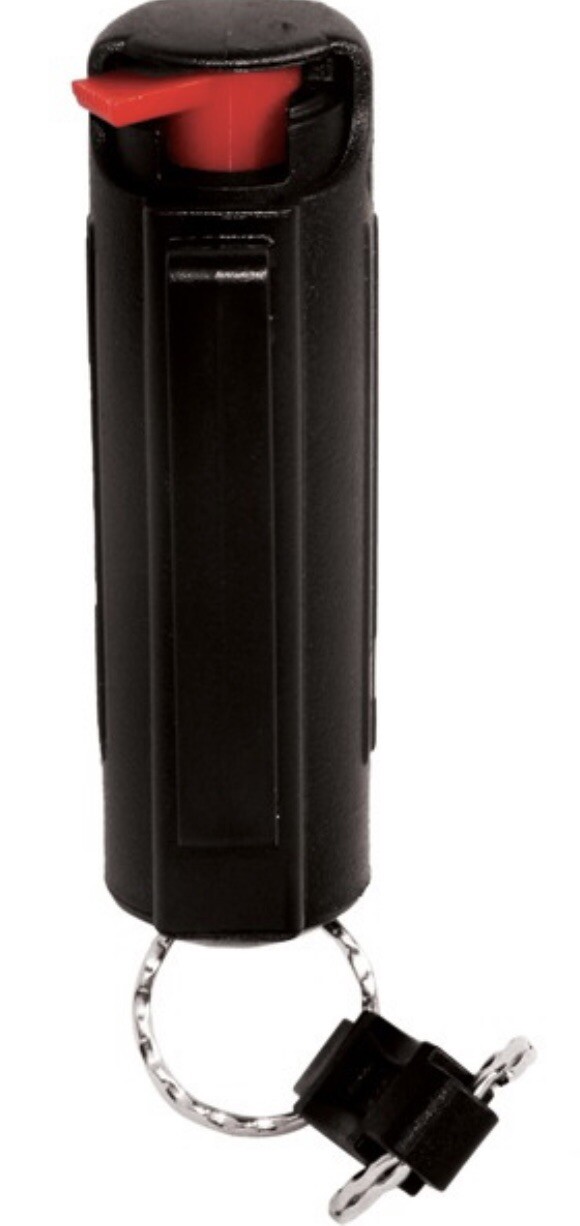 2 HOT Molded Case 1/2 oz KEYCHAIN POLICE Pepper Spray Defense Security CLIP Dye