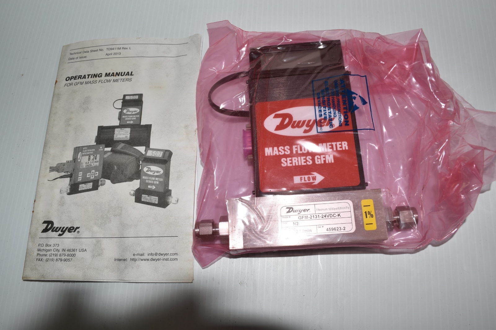 ^^ DWYER GFM-2131 Mass Flow Controller – N2 0-30 L/MIN NEW- SEALED! (EWP75)