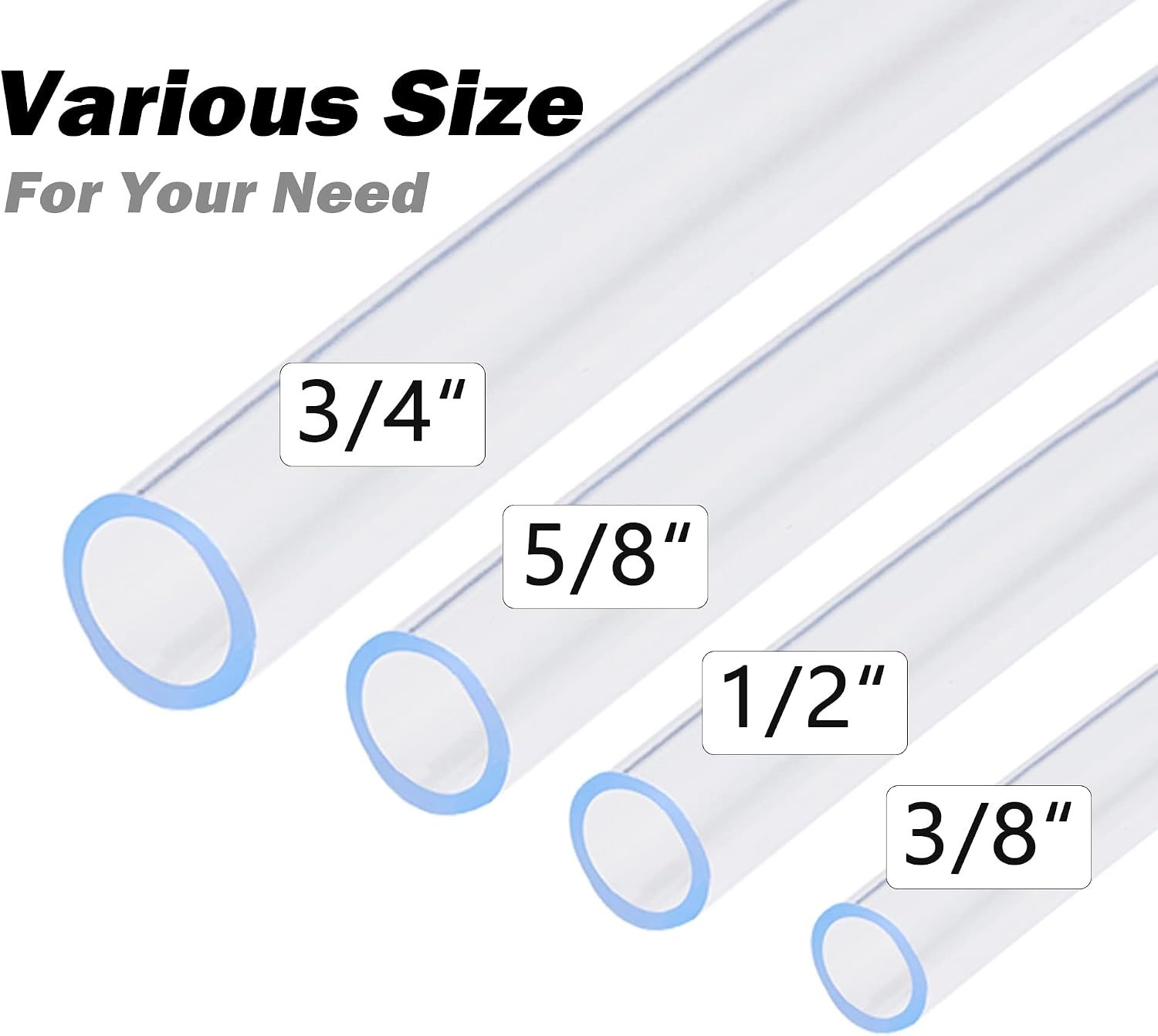 25 ft Heavy-Duty Clear Vinyl Hose – 5/8” ID, Perfect for Aquariums & Irrigation