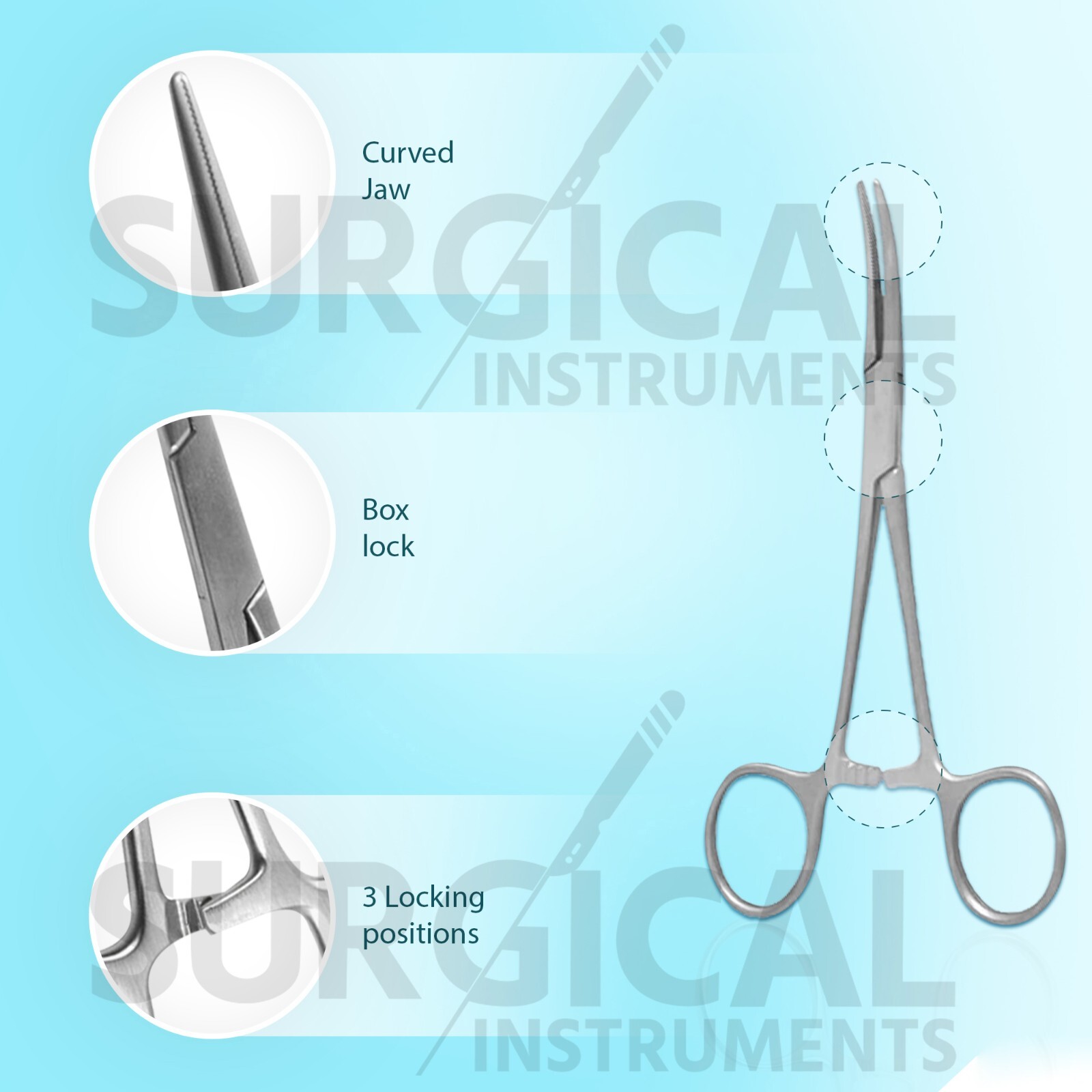 3 Pcs Kelly Hemostat Forceps 5.50″ Curved Stainless Steel German Grade