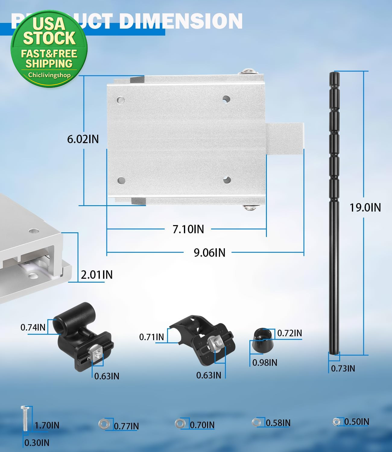 Talon Tilt Bracket Compatible with Minn Kota Shallow Water Anchor 10Ft 12Ft