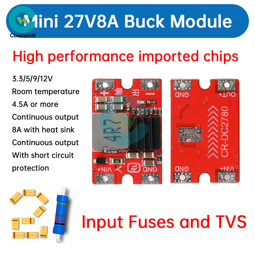 DC-DC 25V to 5V/12V 8A High Power Buck Step-down Module For Mini Airplane Model