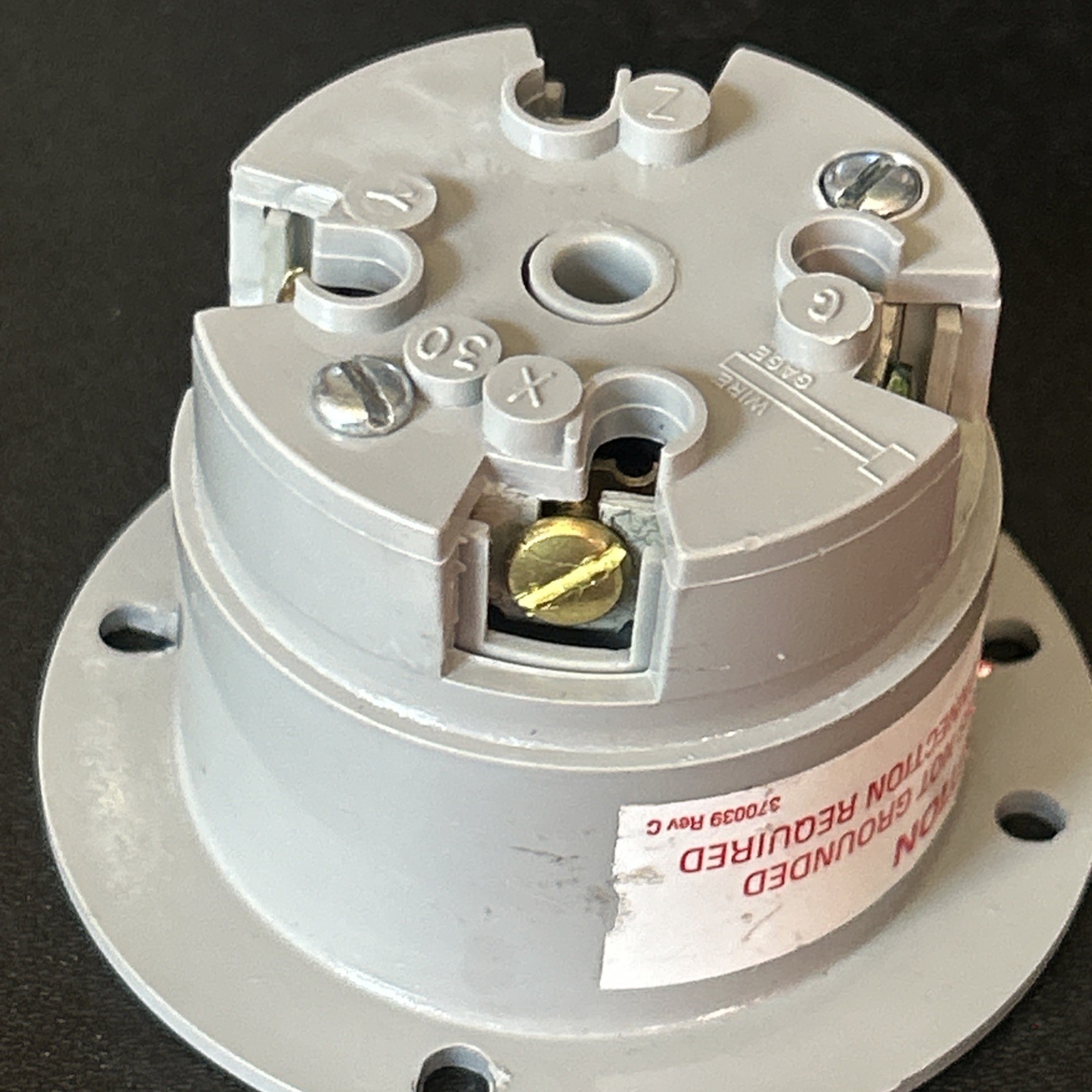 P&S Nema L-16-30, 30A-480V 3-Phase Flanged Inlet Male Plug, Flush Mount