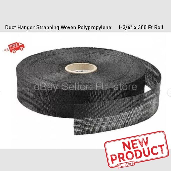 Duct Support Web Strapping Woven Polypropylene Hanger 1-3/4″ x 300 Feet Roll NEW