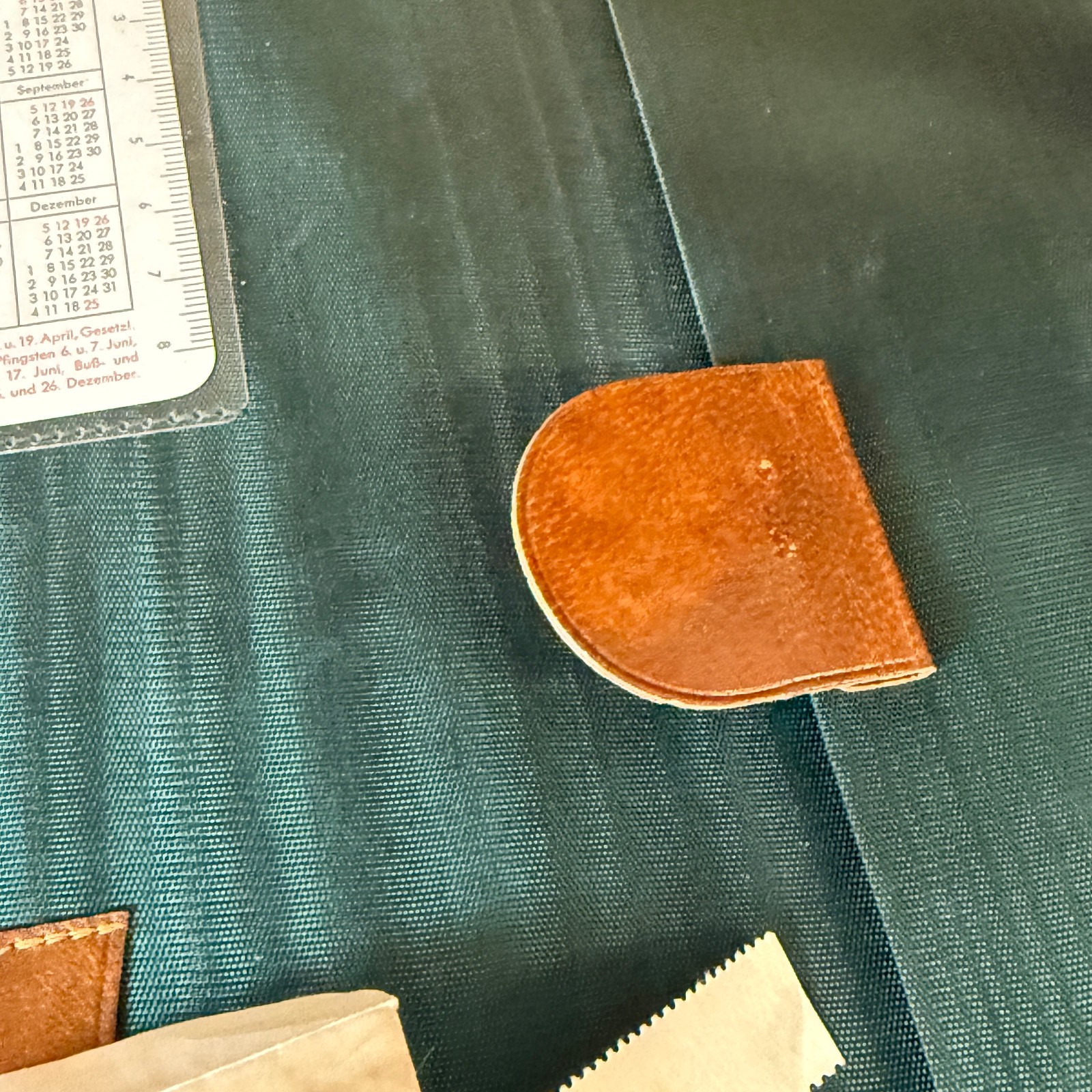Vintage 1965 German Genuine Leather A4 Writing Portfolio Zodiac Brown