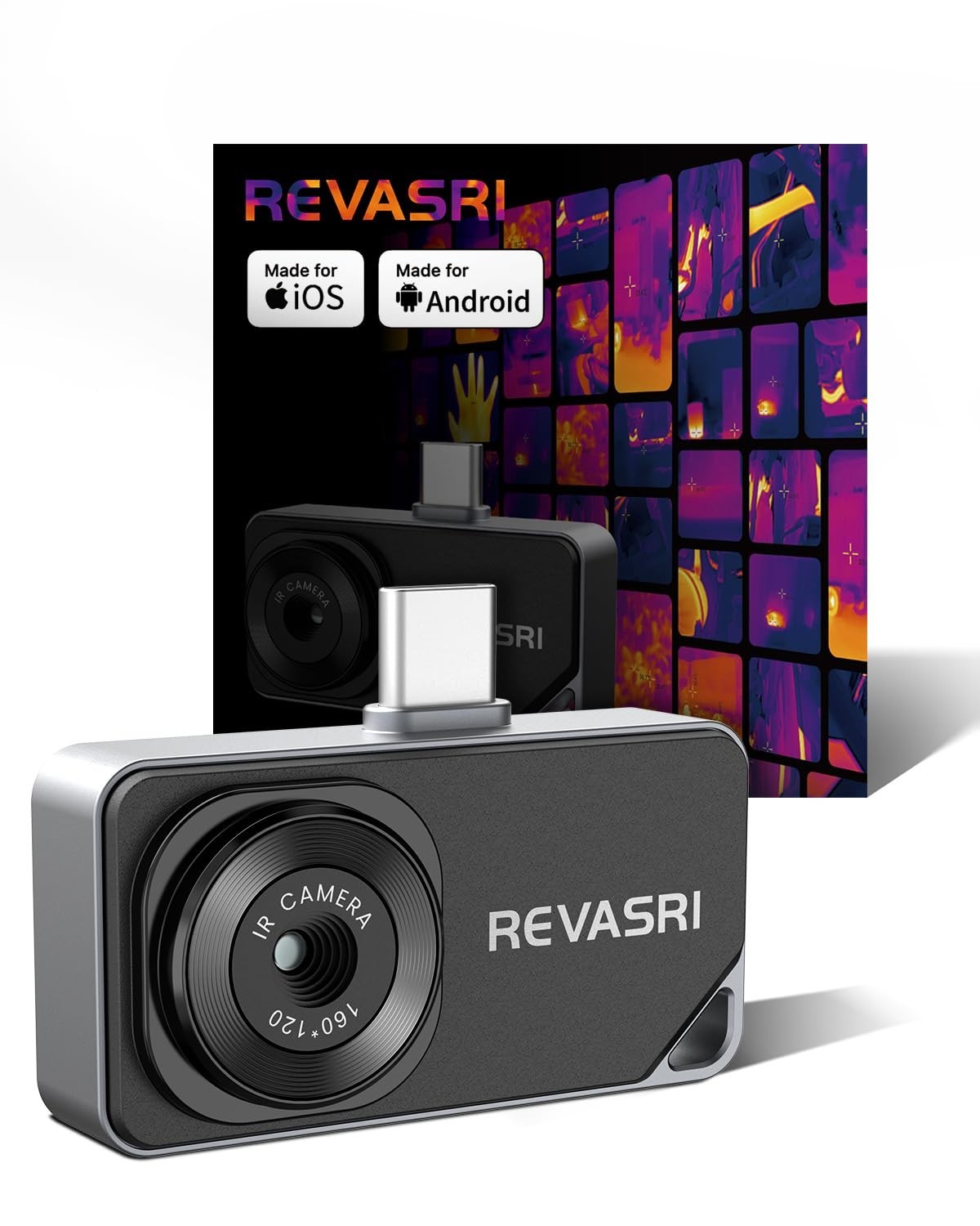 Thermal Camera for USB-C iPhone & Android – 320×240 Super Resolution,15× Digital