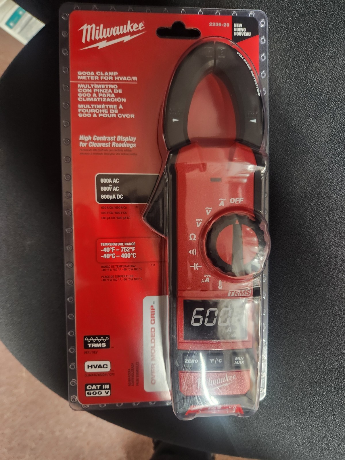 milwaukee 600a clamp meter for hvac/r 2236-20