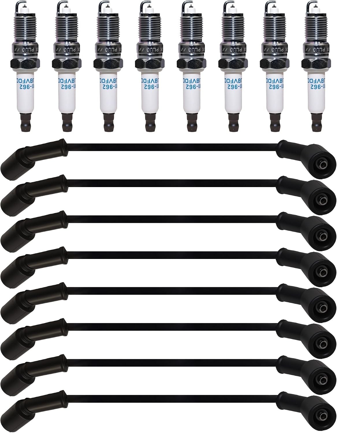 8pcs Tune Up Kit 9748HH 41-962 Spark Plugs & Wires for Chevy GMC V8 4.8 5.3 6.0
